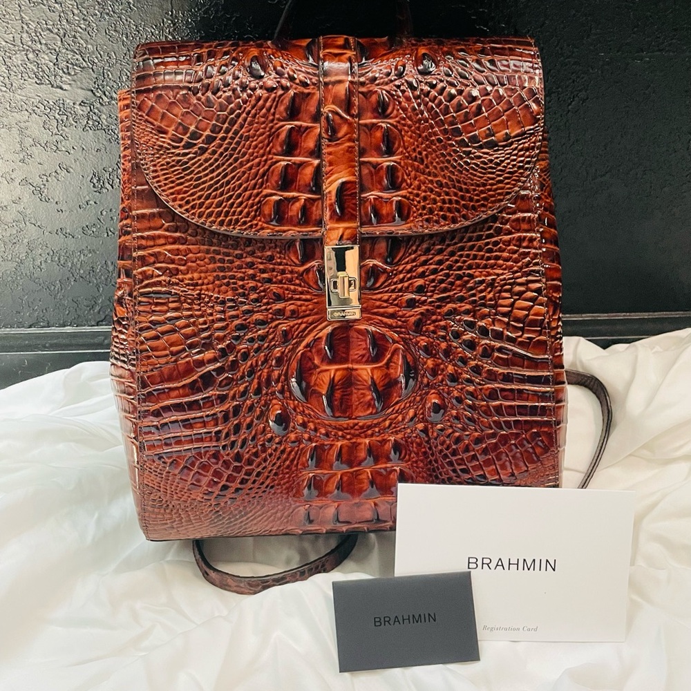 Authentic BRAHMIN leather backpack. NWOT